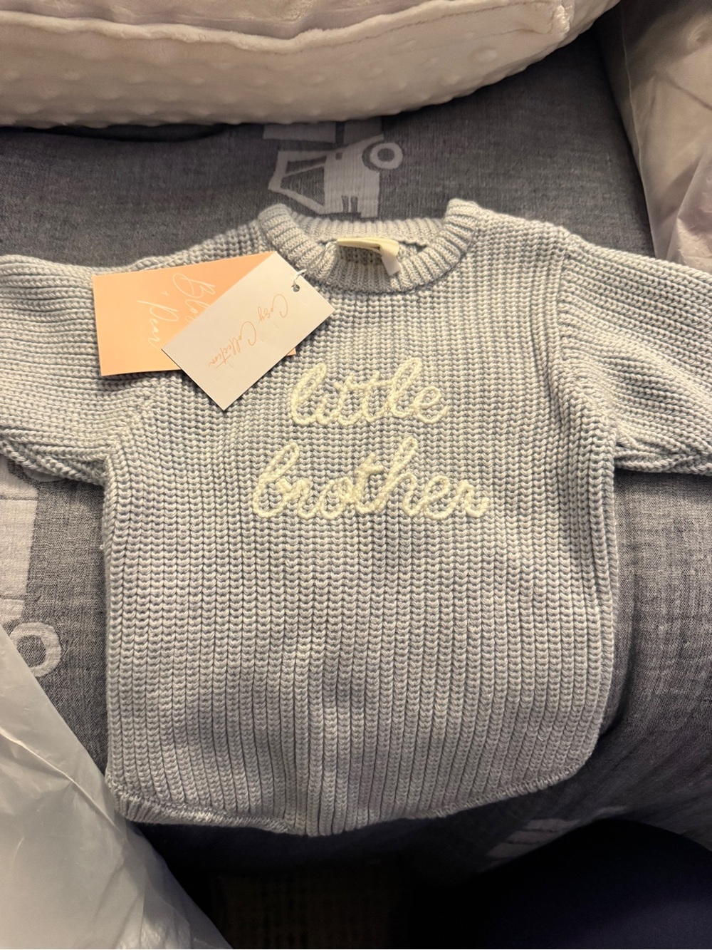 Little Brother Knit Sweater - Light Blue